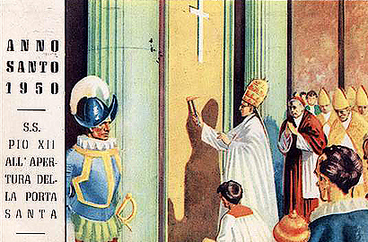 porta santa apertura 1950 cartolina Storia delle Fornaci Giorgi   Antiche Fornaci Giorgi 1735 Ferentino Frosinone